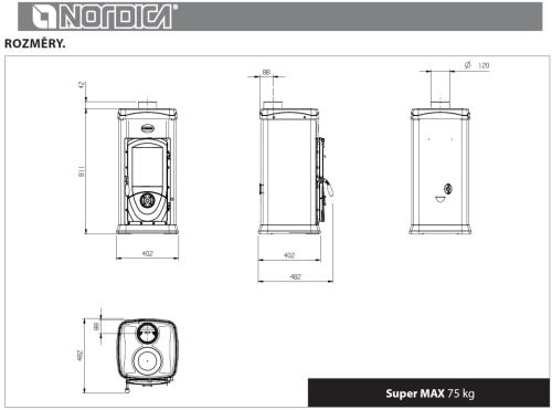 LA NORDICA krbová kamna Super Max zelená