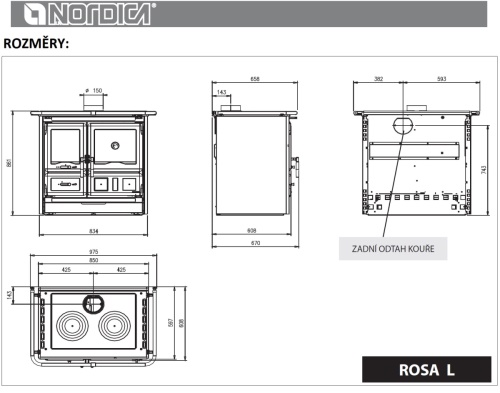 LA NORDICA sporák na dřevo Rosa L
